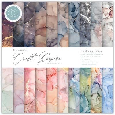 Craft Consortium Designpapier - Ink Drops Dusk Paper Pad